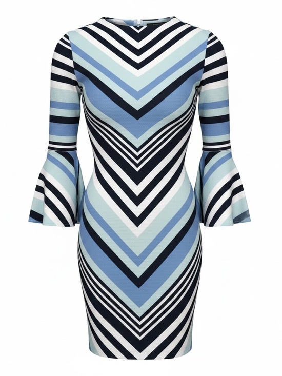 Roz & Ali Dresses & Skirts - Roz & Ali Striped Mini Dress with Flutter Sleeves